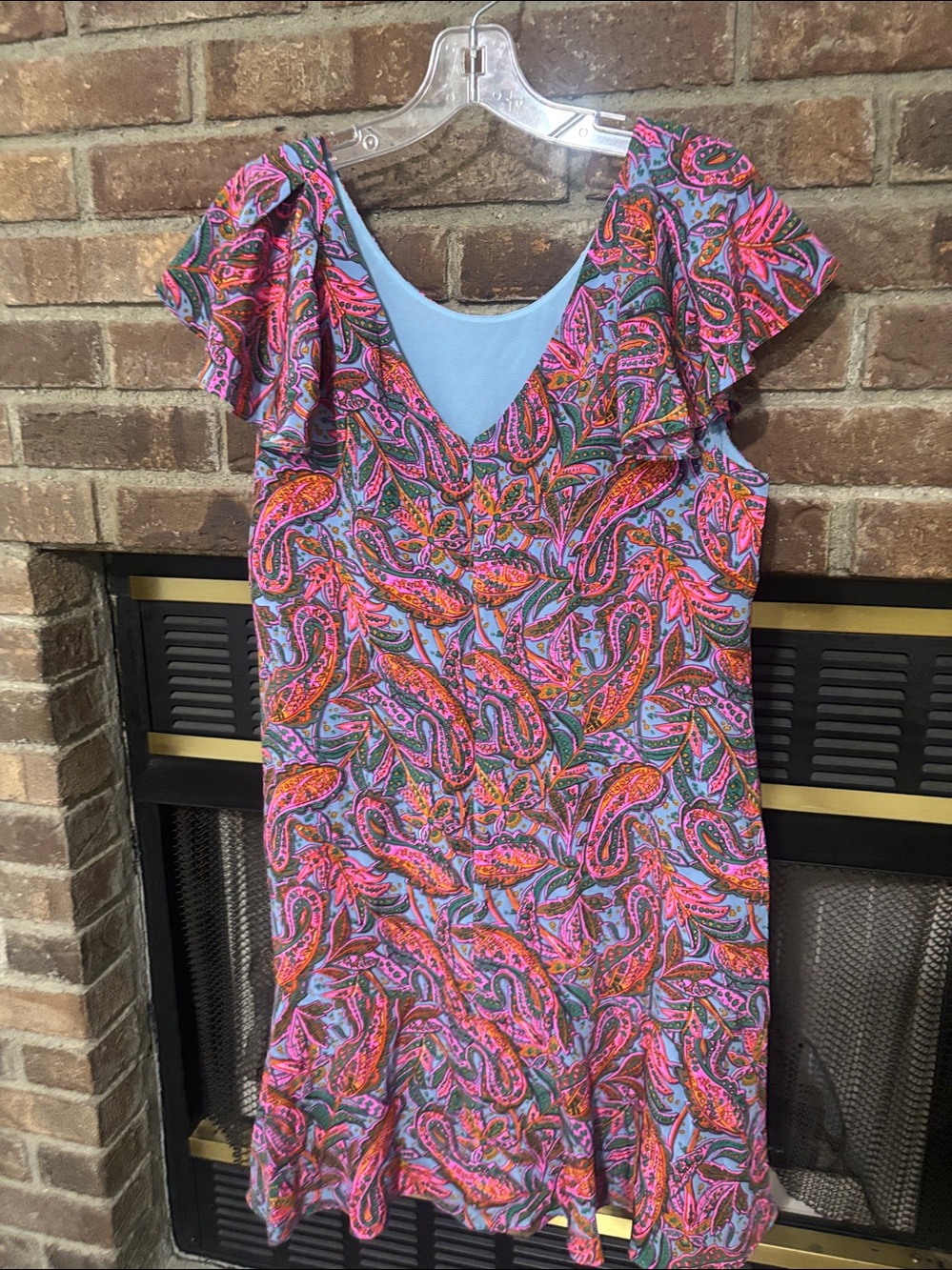 J.Crew Silk Ruffle Vibrant Paisley Floral Dress Size 12 NWT - Picture 3 of 14